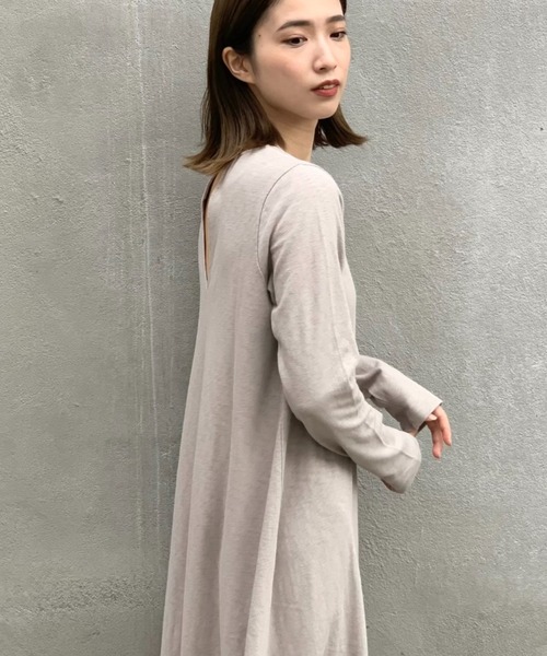 CIAOPANIC（チャオパニック）の「スラブ天竺ロングワンピース（ワンピース・レディース・グリーン/ブラウン/グレー・FREE）」の8枚目の写真