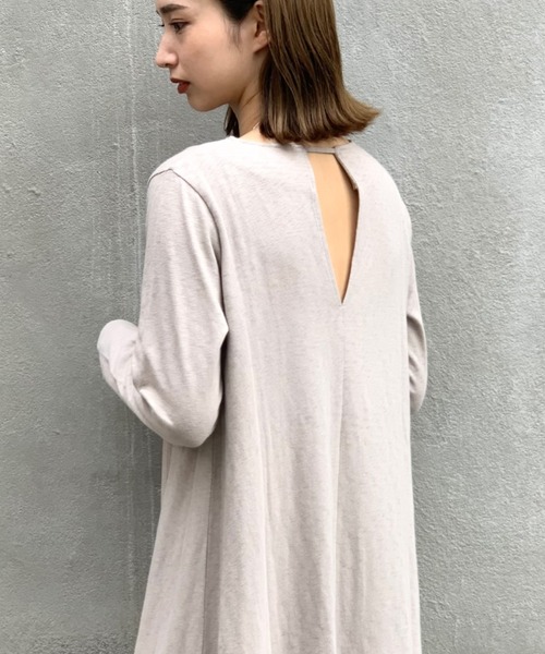 CIAOPANIC（チャオパニック）の「スラブ天竺ロングワンピース（ワンピース・レディース・グリーン/ブラウン/グレー・FREE）」の5枚目の写真