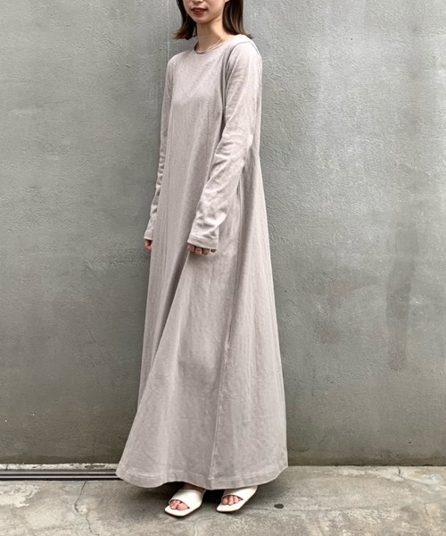 CIAOPANIC（チャオパニック）の「スラブ天竺ロングワンピース（ワンピース・レディース・グリーン/ブラウン/グレー・FREE）」の15枚目の写真