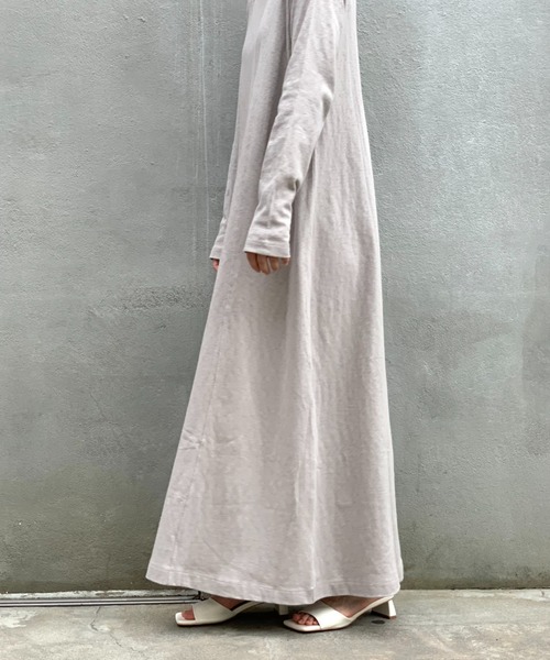 CIAOPANIC（チャオパニック）の「スラブ天竺ロングワンピース（ワンピース・レディース・グリーン/ブラウン/グレー・FREE）」の11枚目の写真