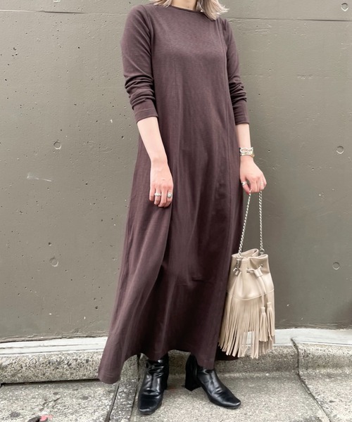 CIAOPANIC（チャオパニック）の「スラブ天竺ロングワンピース（ワンピース・レディース・グリーン/ブラウン/グレー・FREE）」の17枚目の写真