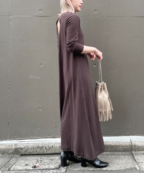 CIAOPANIC（チャオパニック）の「スラブ天竺ロングワンピース（ワンピース・レディース・グリーン/ブラウン/グレー・FREE）」の14枚目の写真