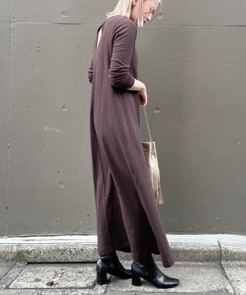 CIAOPANIC（チャオパニック）の「スラブ天竺ロングワンピース（ワンピース・レディース・グリーン/ブラウン/グレー・FREE）」の12枚目の写真