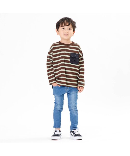 F.O.KIDS(エフオーキッズ)の「先染めボーダービッグTシャツ(Tシャツ/カットソー・キッズ・ブラック/ブラウン/エンジ/ネイビー/レインボー/イエロー・130/100/120/110/140/90/80/95)」の21枚目の写真