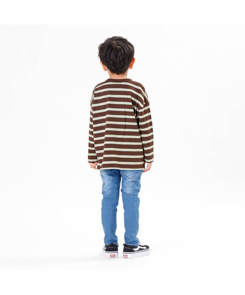 F.O.KIDS(エフオーキッズ)の「先染めボーダービッグTシャツ(Tシャツ/カットソー・キッズ・ブラック/ブラウン/エンジ/ネイビー/レインボー/イエロー・130/100/120/110/140/90/80/95)」の7枚目の写真