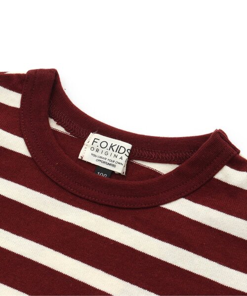 F.O.KIDS(エフオーキッズ)の「先染めボーダービッグTシャツ(Tシャツ/カットソー・キッズ・ブラック/ブラウン/エンジ/ネイビー/レインボー/イエロー・130/100/120/110/140/90/80/95)」の8枚目の写真