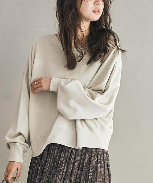 coen(コーエン)の「ピグメント裏毛クロップドスウェット(スウェット・レディース・ネイビー/ベージュ/パープル/ダークグレー・LARGE/MEDIUM)」の12枚目の写真