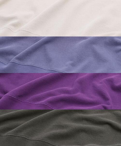 coen(コーエン)の「ピグメント裏毛クロップドスウェット(スウェット・レディース・ネイビー/ベージュ/パープル/ダークグレー・LARGE/MEDIUM)」の19枚目の写真