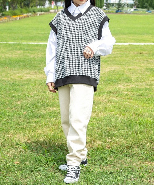 PairPair（ペアペア）の「チェック柄ベスト&シャツSET(ユニセックス)（ベスト・レディース・ブラック/ネイビー/ブラウン・FREE）」の5枚目の写真