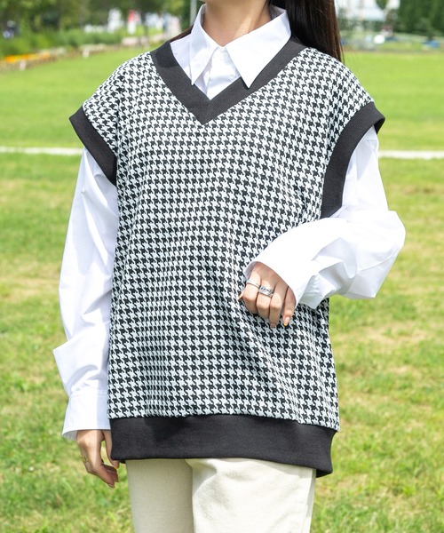 PairPair（ペアペア）の「チェック柄ベスト&シャツSET(ユニセックス)（ベスト・レディース・ブラック/ネイビー/ブラウン・FREE）」の17枚目の写真