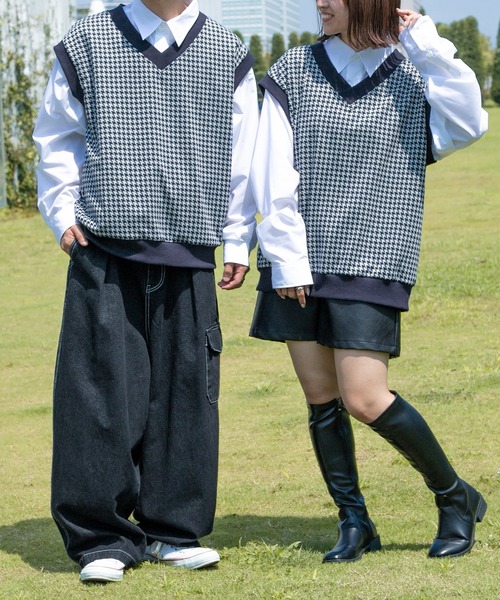 PairPair（ペアペア）の「チェック柄ベスト&シャツSET(ユニセックス)（ベスト・レディース・ブラック/ネイビー/ブラウン・FREE）」の19枚目の写真