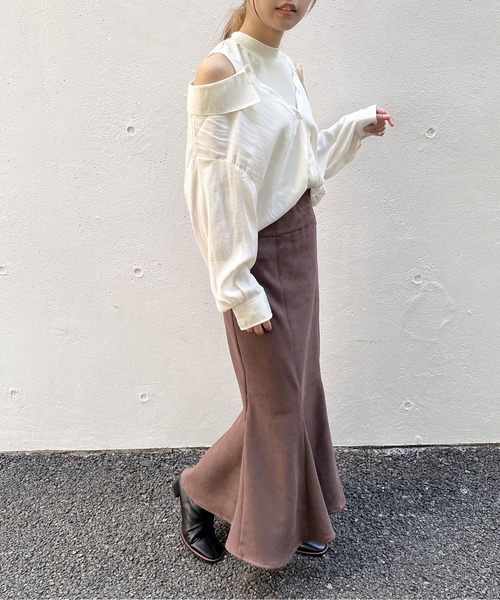 NOMAE（ノーマエ）の「スエードポンチマーメイドスカート（スカート・レディース・ブラック/ベージュ/ライトブラウン/グレー/ホワイト/ライトブルー・FREE）」の10枚目の写真