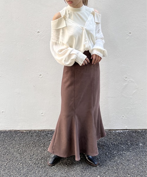 NOMAE（ノーマエ）の「スエードポンチマーメイドスカート（スカート・レディース・ブラック/ベージュ/ライトブラウン/グレー/ホワイト/ライトブルー・FREE）」の11枚目の写真