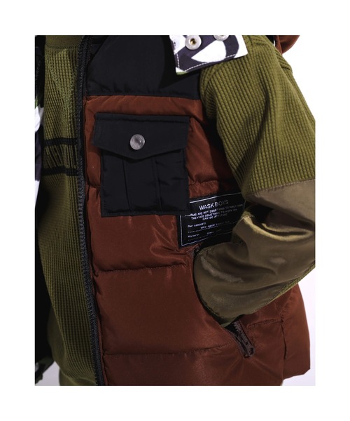 WASK(ワスク)の「WASK/無地 + ロゴ柄 リバーシブル ダウンベスト (100~160cm)(ダウンベスト・キッズ・ネイビー/ブラウン・110/130/150/160/120/100/140)」の19枚目の写真