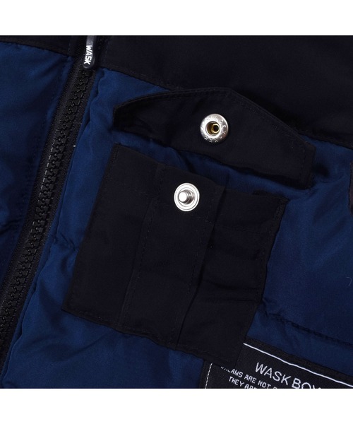 WASK(ワスク)の「WASK/無地 + ロゴ柄 リバーシブル ダウンベスト (100~160cm)(ダウンベスト・キッズ・ネイビー/ブラウン・110/130/150/160/120/100/140)」の6枚目の写真