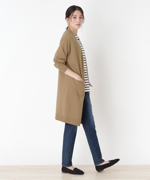 SHOO・LA・RUE（シューラルー）の「◆もちもちニットカーディガン（カーディガン/ボレロ・レディース・ブラック/ダークブラウン/モスグリーン/サンドベージュ/マスタード/ピンク系・00）」の15枚目の写真