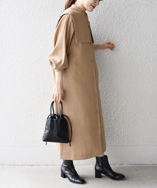 セール】〈手洗い可能〉羽織りシャツワンピース（ワンピース