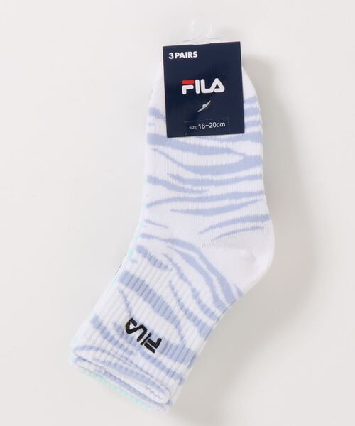 FILA（フィラ）の「【FILA】ゼブラ柄クォーターソックス3点セット（ソックス/靴下・キッズ・ブルー・M/L）」の8枚目の写真