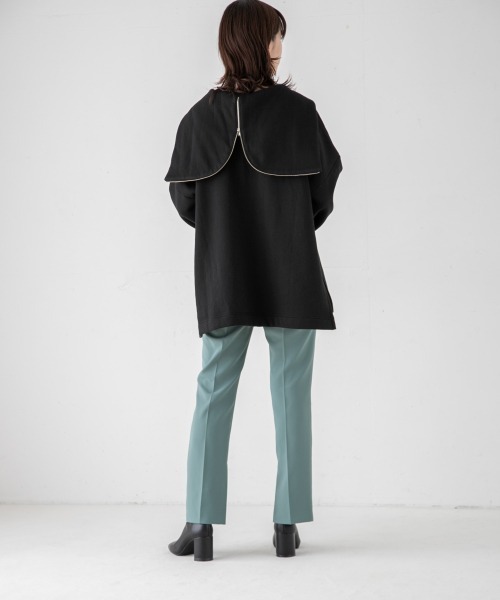yuw（ユウ）の「ZIPUP PONCHO　239258（スウェット・レディース・ブラック/ベージュ/グリーン・FREE）」の17枚目の写真