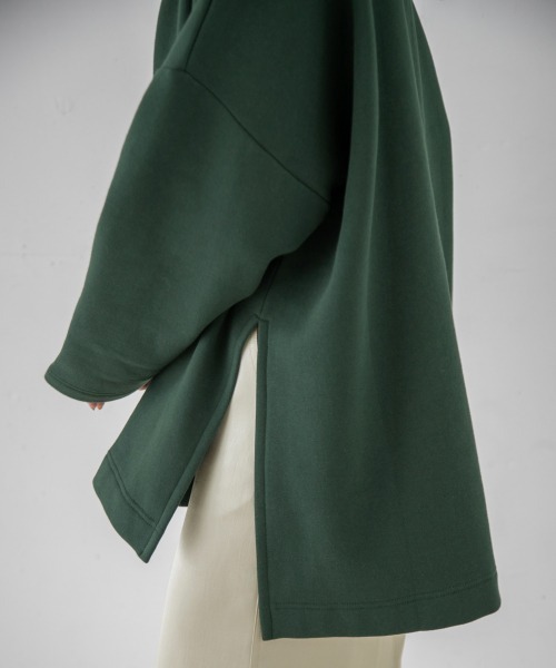 yuw（ユウ）の「ZIPUP PONCHO　239258（スウェット・レディース・ブラック/ベージュ/グリーン・FREE）」の16枚目の写真