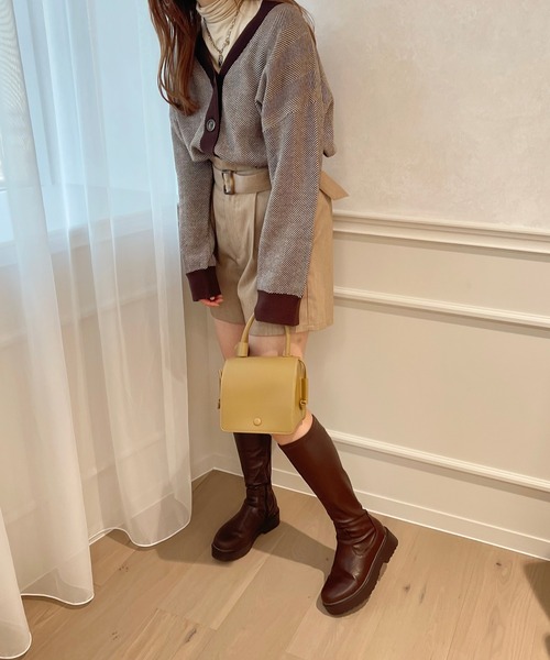 apres jour clair（アプレジュールクレア）の「【apres jour clair】ヘリンボーン柄ニットカーディガン（カーディガン/ボレロ・レディース・モカ/ベージュ/ダークブラウン・フリー/X-LARGE）」の7枚目の写真