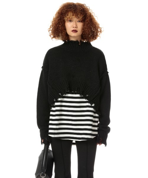 SLY（スライ）の「ROUND HEM CUT TOPS ラウンドヘムカット トップス（Tシャツ/カットソー・レディース・ブラック/オフホワイト/ピンク/ブラック系その他2・FREE）」の12枚目の写真