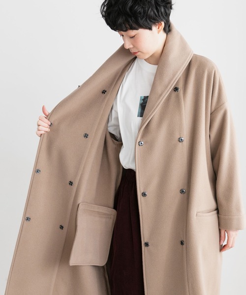 note et silence （ノートエシロンス）の「◇【 AMB100貨 】shawl collar wide coat（その他アウター・レディース・ベージュ・FREE）」の13枚目の写真