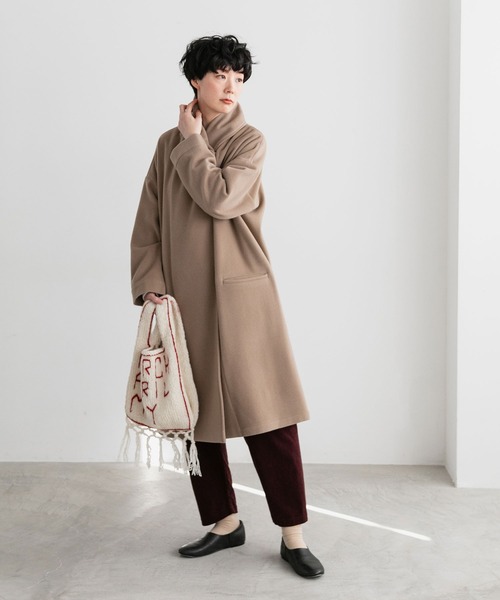 note et silence （ノートエシロンス）の「◇【 AMB100貨 】shawl collar wide coat（その他アウター・レディース・ベージュ・FREE）」の6枚目の写真