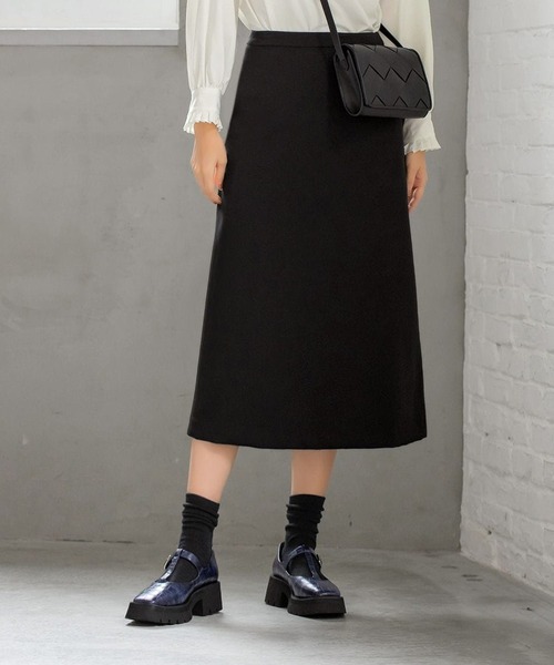 STYLE DELI（スタイルデリ）の「【LUXE】76cm丈ダブルクロスAラインスカート（スカート・レディース・ブラック/ベージュ系その他・SMALL/MEDIUM/X-SMALL）」の2枚目の写真