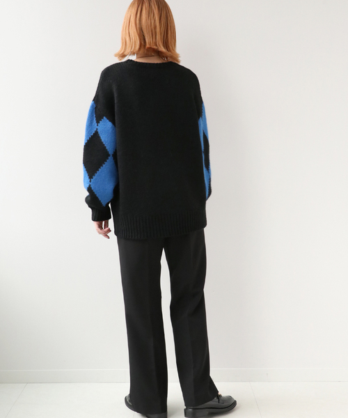 Simplicite（サンプリシテ）の「ダイヤジャガード スリーブプルオーバー◆（ニット/セーター・レディース・ブラック/ベージュ/グレー・FREE）」の16枚目の写真