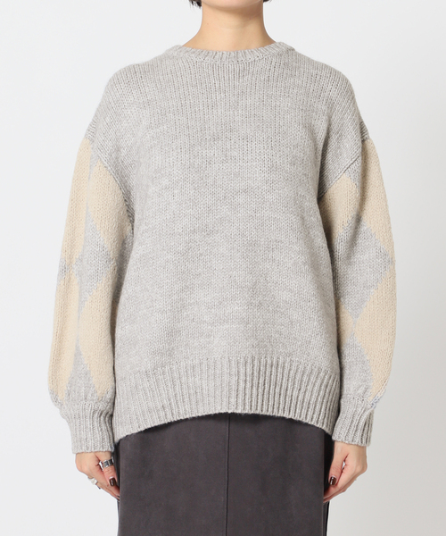 Simplicite（サンプリシテ）の「ダイヤジャガード スリーブプルオーバー◆（ニット/セーター・レディース・ブラック/ベージュ/グレー・FREE）」の20枚目の写真