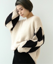 Simplicite | ダイヤジャガード スリーブプルオーバー◆(ニット/セーター)