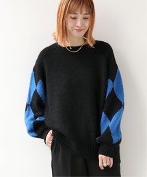 Simplicite | ダイヤジャガード スリーブプルオーバー◆(ニット/セーター)