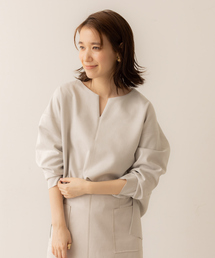 abahouse mavie | スエードキーネックプルオーバー(シャツ/ブラウス)