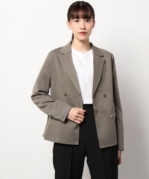 KOBE LETTUCE（コウベレタス）の「裏地付きテーラードジャケット[K1074]（テーラードジャケット・レディース・イエロー/ネイビー/ブラウン/ブラック系その他・FREE）」の2枚目の写真