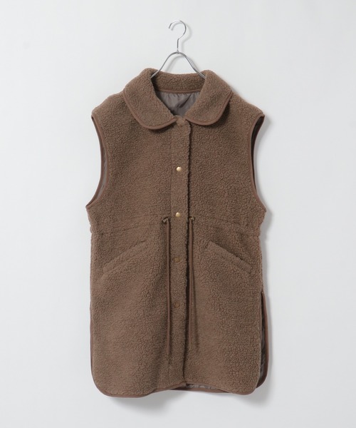 notch.(ノッチ)の「ボアビッグベスト(ダウンベスト・レディース・ベージュ/ブラウン・M)」の7枚目の写真