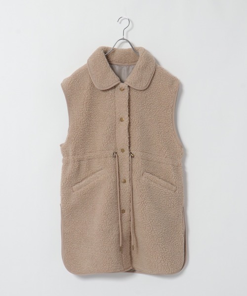 notch.(ノッチ)の「ボアビッグベスト(ダウンベスト・レディース・ベージュ/ブラウン・M)」の6枚目の写真