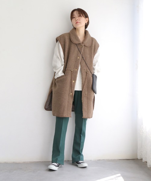 notch.(ノッチ)の「ボアビッグベスト(ダウンベスト・レディース・ベージュ/ブラウン・M)」の19枚目の写真