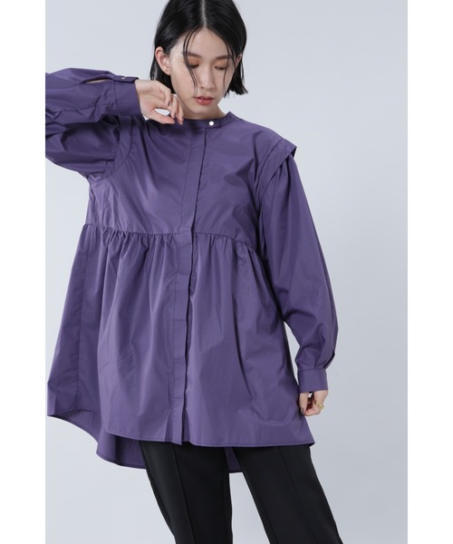 ROSE BUD（ローズバッド）の「Ｏ－ＬＳＨ－２１６０３（チュニック・レディース・ホワイト/ブラック/パープル・FREE）」の3枚目の写真