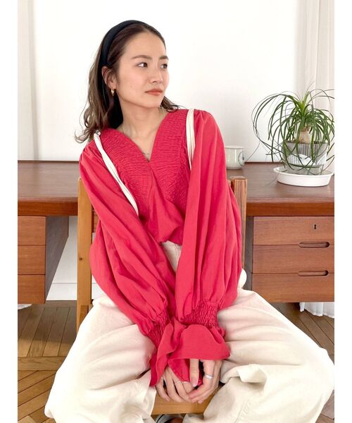 Ungrid（アングリッド）の「ショルダーストラップカットオフデニム（デニムパンツ・レディース・アイボリー/ブルー・24inch/25inch/26inch）」の19枚目の写真