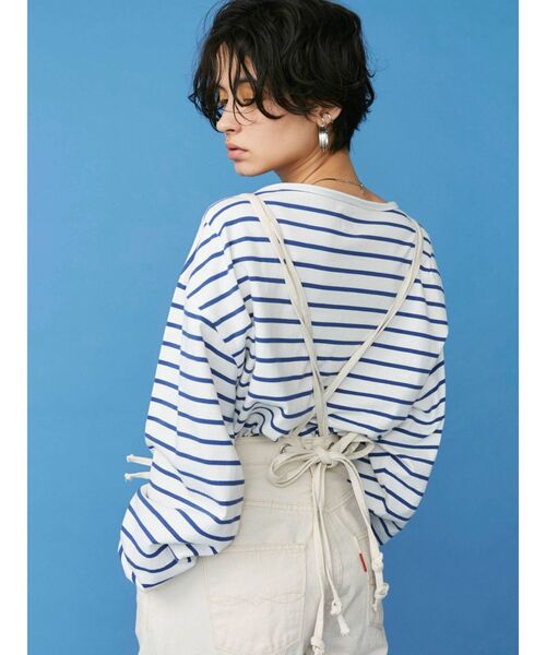 Ungrid（アングリッド）の「ショルダーストラップカットオフデニム（デニムパンツ・レディース・アイボリー/ブルー・24inch/25inch/26inch）」の20枚目の写真