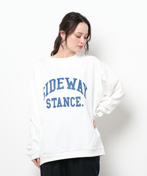 SIDEWAY STANCE（サイドウェイスタンス）の「【SIDEWAY STANCE】カレッジロゴ オーバーサイズ スウェット トレーナー（スウェット・メンズ・オフホワイト/ブラック/ブルーグレー/杢グレー/カーキ・MEDIUM/X-LARGE/LARGE）」の11枚目の写真