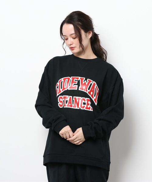 SIDEWAY STANCE（サイドウェイスタンス）の「【SIDEWAY STANCE】カレッジロゴ オーバーサイズ スウェット トレーナー（スウェット・メンズ・オフホワイト/ブラック/ブルーグレー/杢グレー/カーキ・MEDIUM/X-LARGE/LARGE）」の12枚目の写真