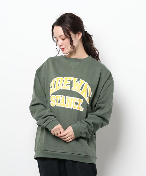 SIDEWAY STANCE（サイドウェイスタンス）の「【SIDEWAY STANCE】カレッジロゴ オーバーサイズ スウェット トレーナー（スウェット・メンズ・オフホワイト/ブラック/ブルーグレー/杢グレー/カーキ・MEDIUM/X-LARGE/LARGE）」の15枚目の写真