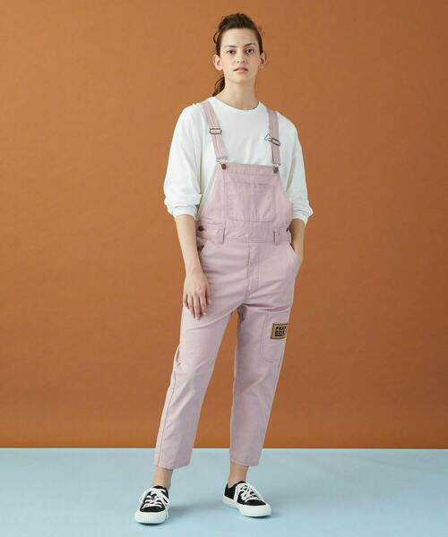 FRAPBOIS(フラボア)の「ムーブカラー サロペット(サロペット/オーバーオール・レディース・オリーブ/ピンク/クリーム・1/2/3)」の6枚目の写真