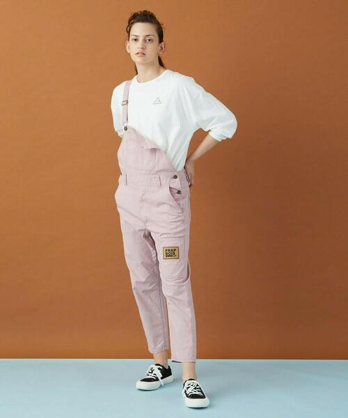 FRAPBOIS(フラボア)の「ムーブカラー サロペット(サロペット/オーバーオール・レディース・オリーブ/ピンク/クリーム・1/2/3)」の20枚目の写真