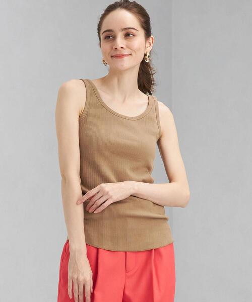 green label relaxing(グリーンレーベルリラクシング)の「ランダム リブ タンクトップ(タンクトップ・レディース・ホワイト/ブラック/ライム/モカ・FREE)」の4枚目の写真