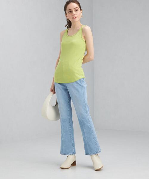 green label relaxing(グリーンレーベルリラクシング)の「ランダム リブ タンクトップ(タンクトップ・レディース・ホワイト/ブラック/ライム/モカ・FREE)」の12枚目の写真