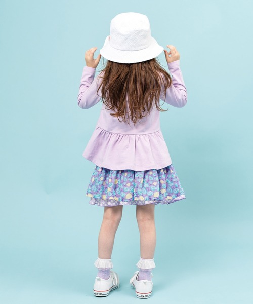 KP(ケーピー)の「シフォン小花プリントとチェックプリントのリバーシブルスカート(100-130cm)(スカート・キッズ・パープル/ピンク・110cm/100cm/120cm/130cm)」の6枚目の写真