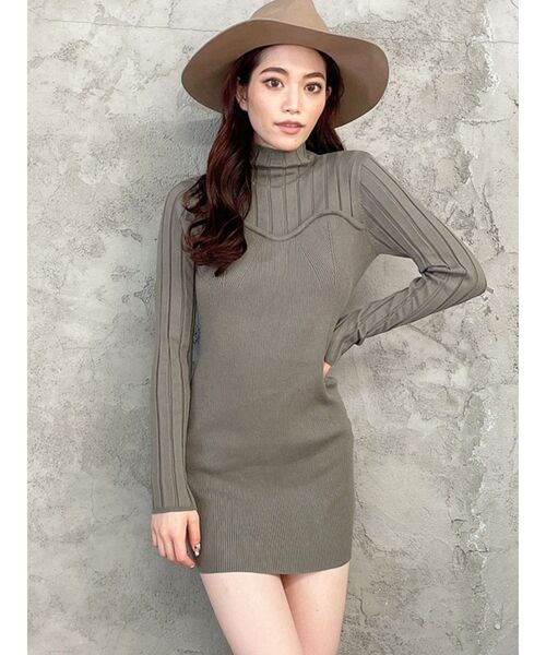 GYDA（ジェイダ）の「ベアデザインニットタイトワンピース（ワンピース・レディース・ベージュ/ブラック/オリーブ・FREE）」の3枚目の写真